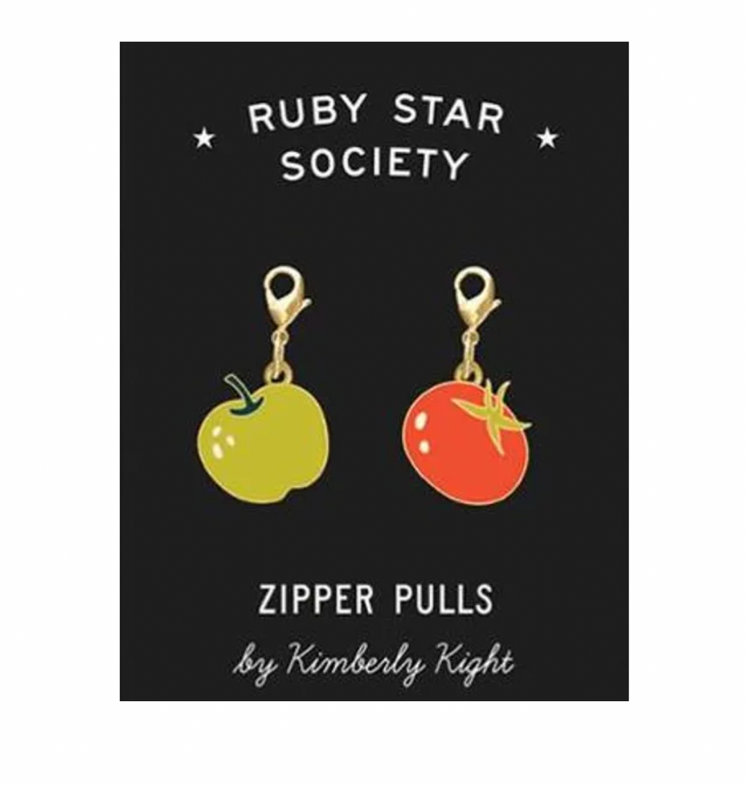 Tomato and Apple Zipper Pulls by Kimberly Kight