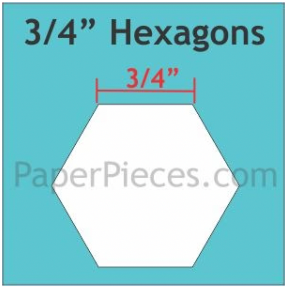 3/4" Hexagons, large pack of 750 papers from Paper Pieces