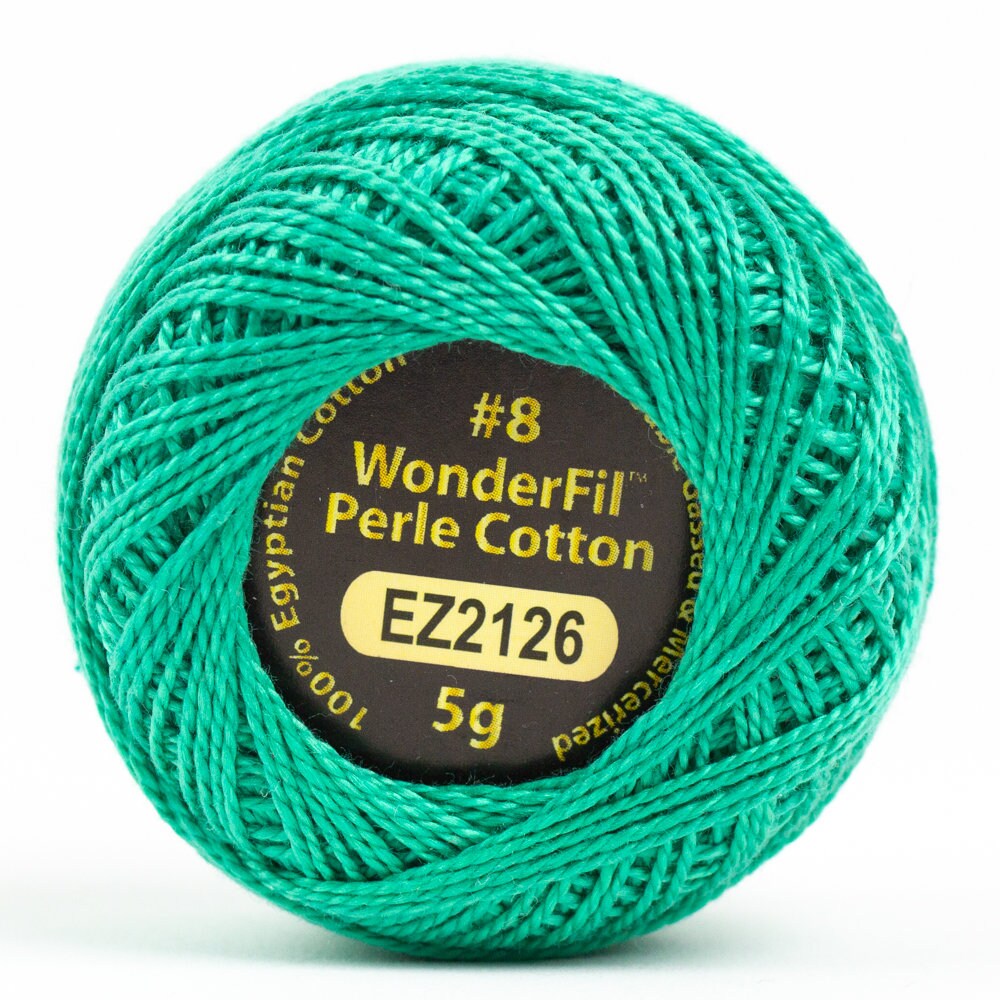 Wonderfil Eleganza Perle Cotton Thread #8 Alison Glass - EZ2126 Jade / embroidery stitching thread