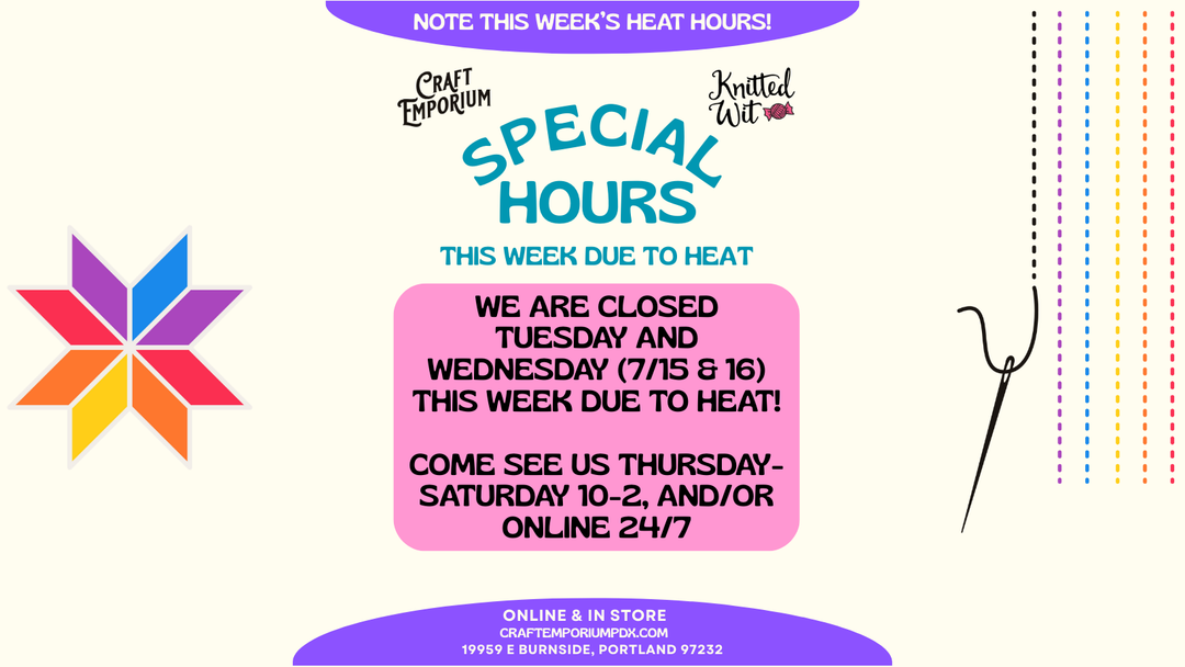 Closed 7/15 & 7/16 due to heat!
