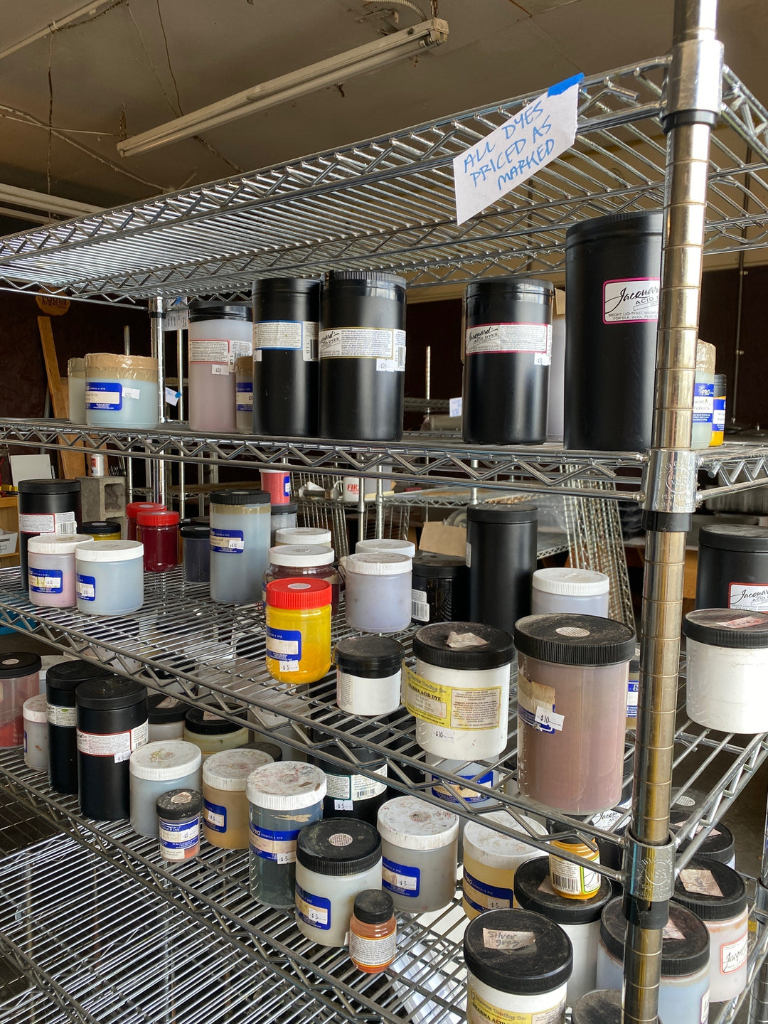 Store Fixture & Dye Supply Sale, week of 8/19