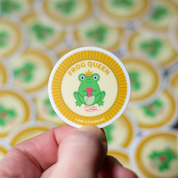 Frog Queen Badge Sticker