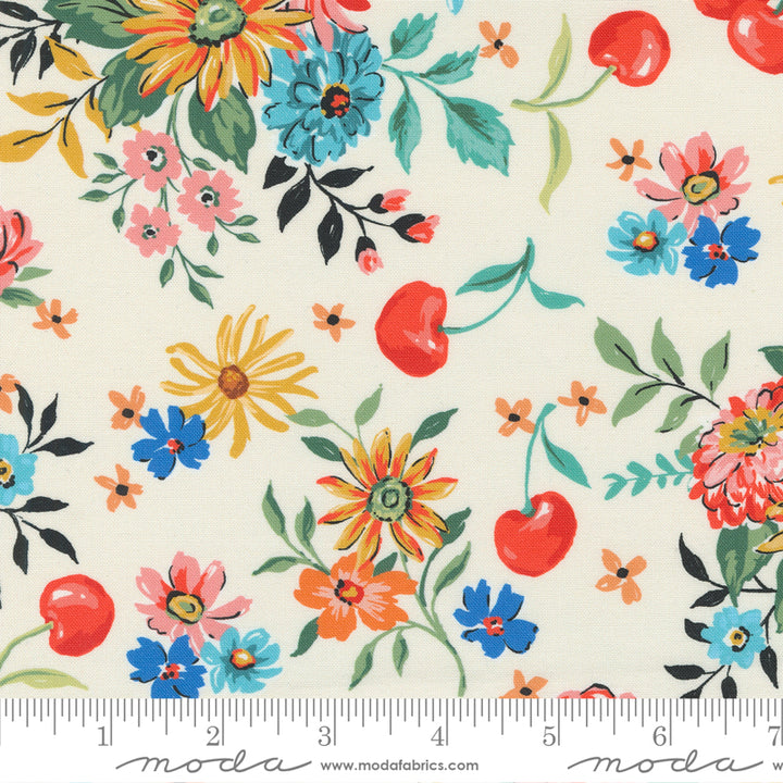 Julia Porcelain Cherry Cordial by Crystal Manning for Moda / 11920 11 / Half yard continuous cut
