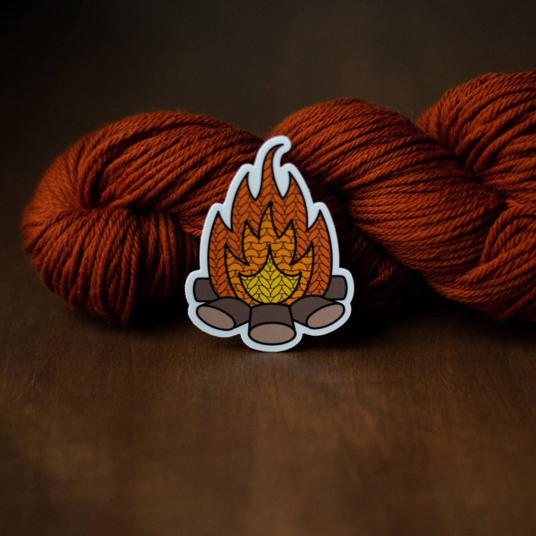 Campfire Knitting Sticker