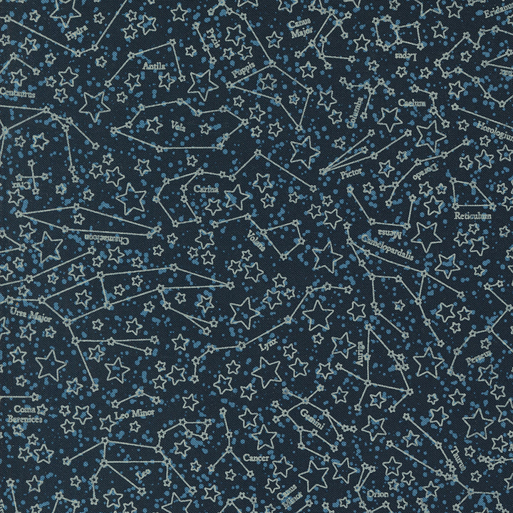 Starry Sky Midnight Constellation by April Rosenthal Prairie Grass for Moda / 24162 18 / Half yard continuous cut