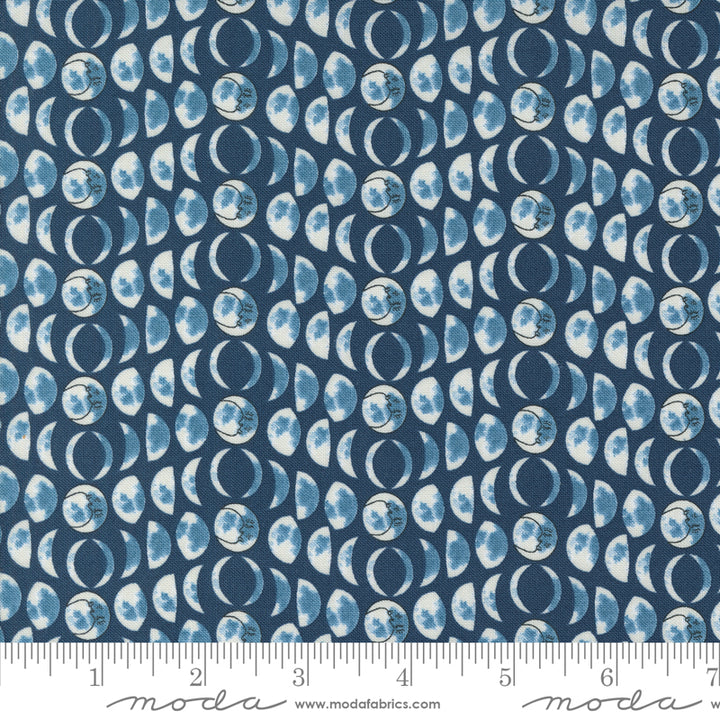 Starry Sky Night Moon Phases by April Rosenthal Prairie Grass for Moda / 24163 17 / Half yard continuous cut