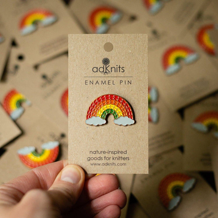 Rainbow Enamel Knitting Pin