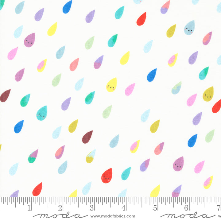 Whatever the Weather Raindrops Cloud fabric by Paper and Cloth for Moda / 25141 11 / Half yard continuous cut