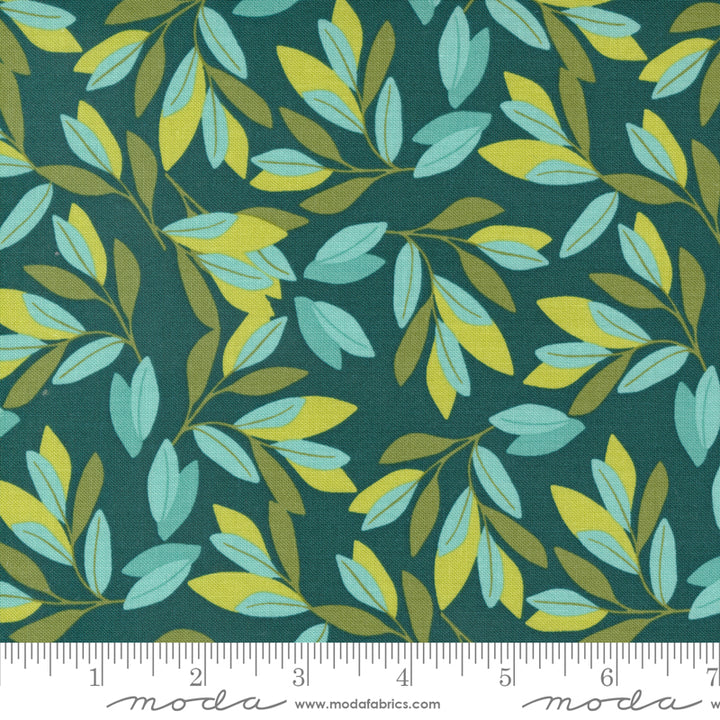 Willow Leaves Lagoon by 1 Canoe 2 for Moda / 36061 20 / HALF YARD CONTINUOUS CUT