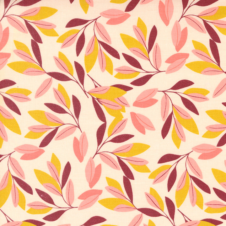 Willow Leaves Blush by 1 Canoe 2 for Moda / 36061 15 / HALF YARD CONTINUOUS CUT