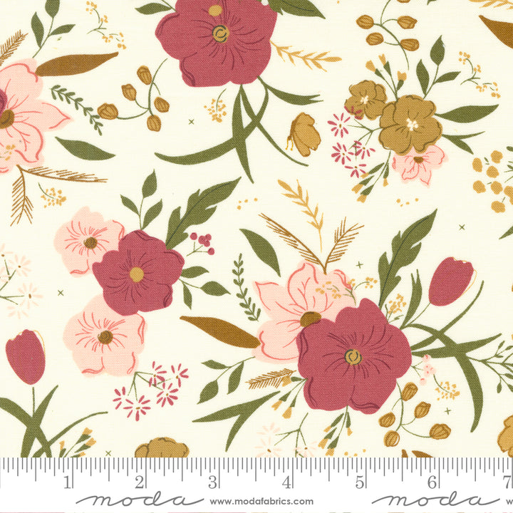 CLEARANCE Lace Woodland Bouquet Evermore by Sweetfire Road for Moda / 43150 11 / FULL yard continuous cut