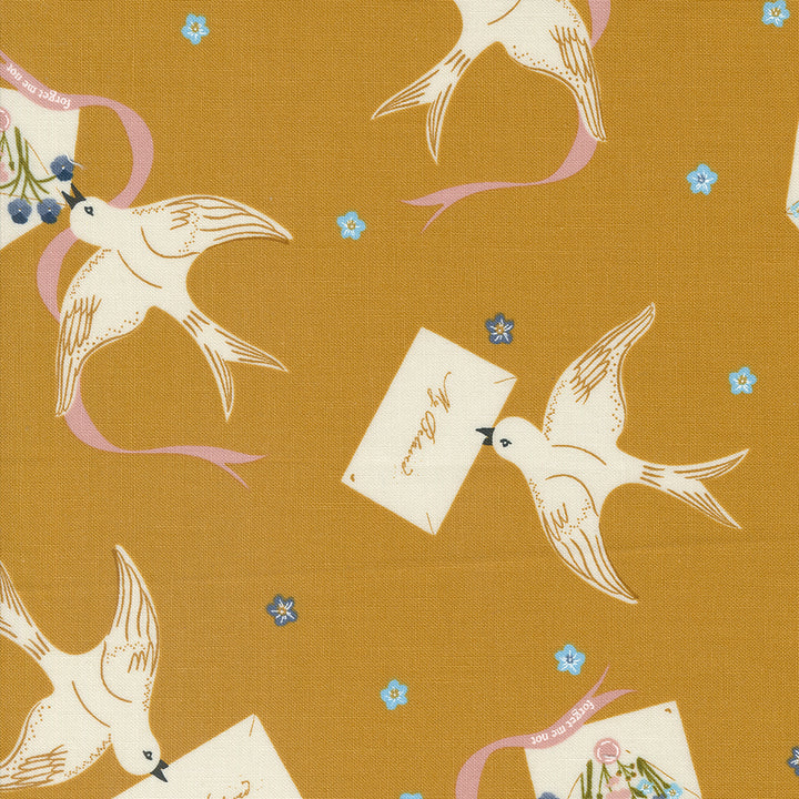 Enchantment Caramel Winged Messenger / 43171 15 / Half yard continuous cut