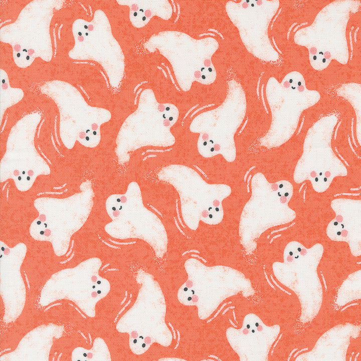 Hey Boo Friendly Ghost Soft Pumpkin by Lella Boutique for Moda / 5211 12 / Half yard continuous cut