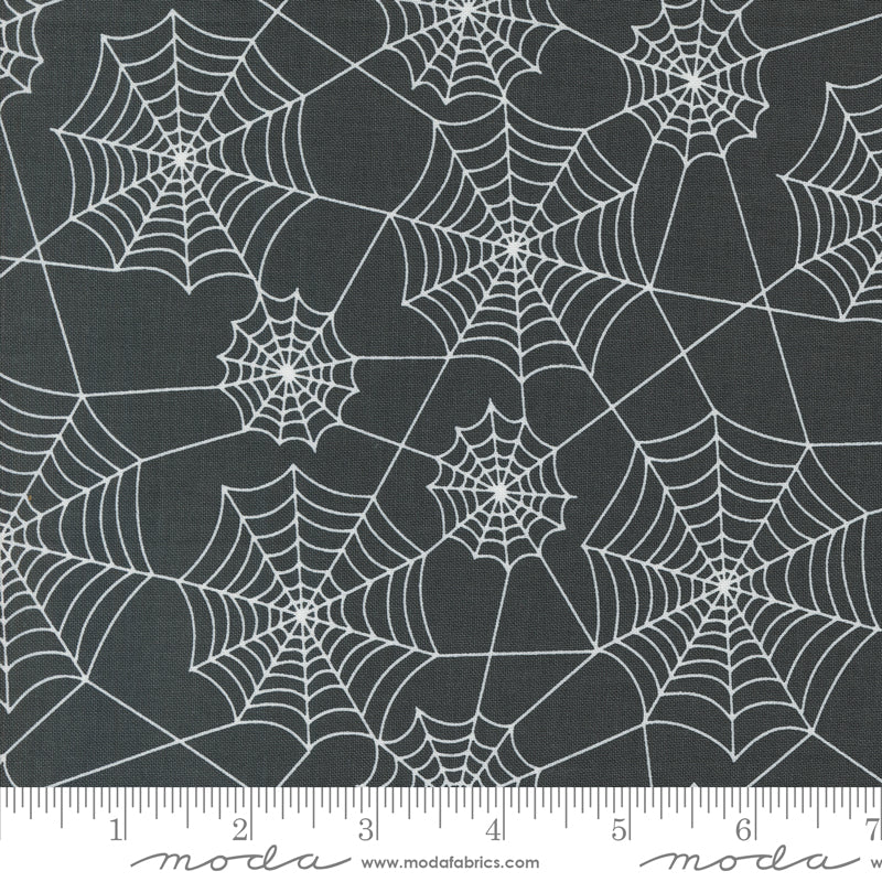 Hey Boo Spider Webs Midnight by Lella Boutique for Moda / 5213 16 / Half yard continuous cut