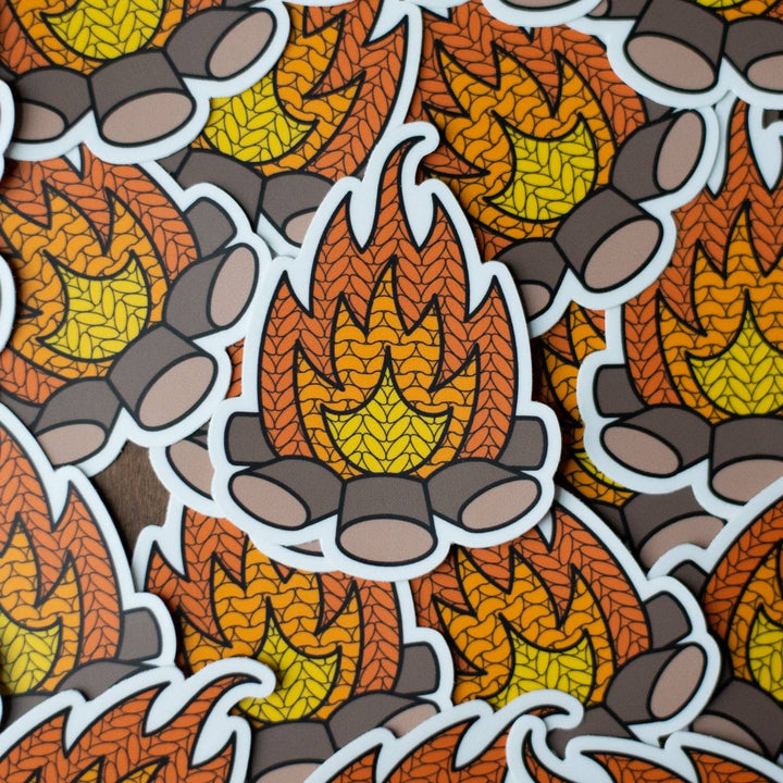 Campfire Knitting Sticker