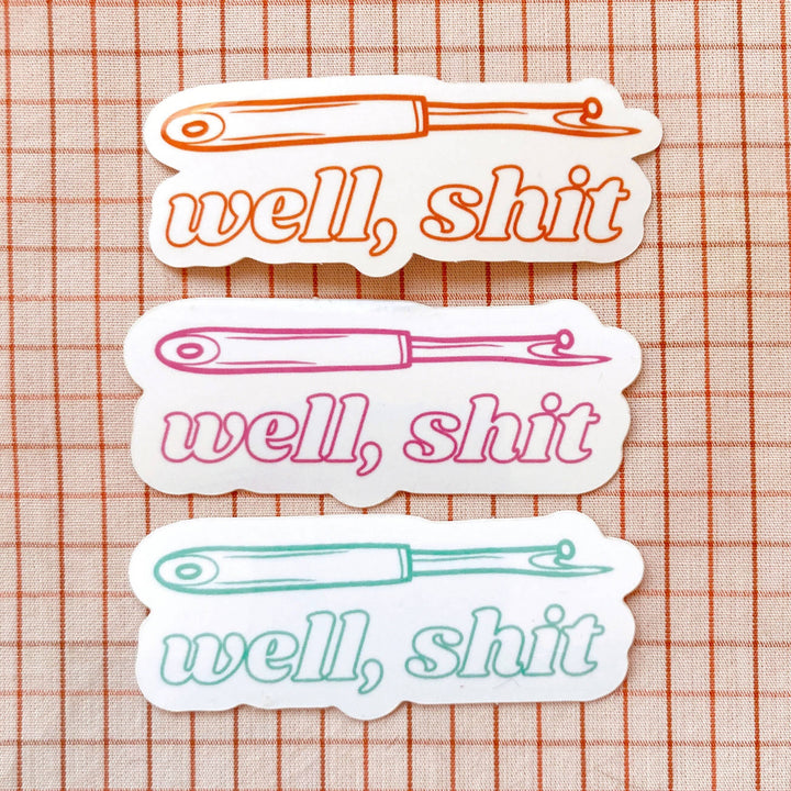 Well, Sh*t! Seam Ripper Sewing And Quilting Vinyl Sticker Turquoise