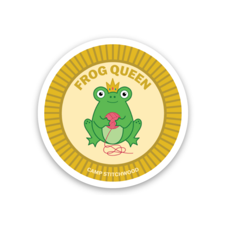 Frog Queen Badge Sticker