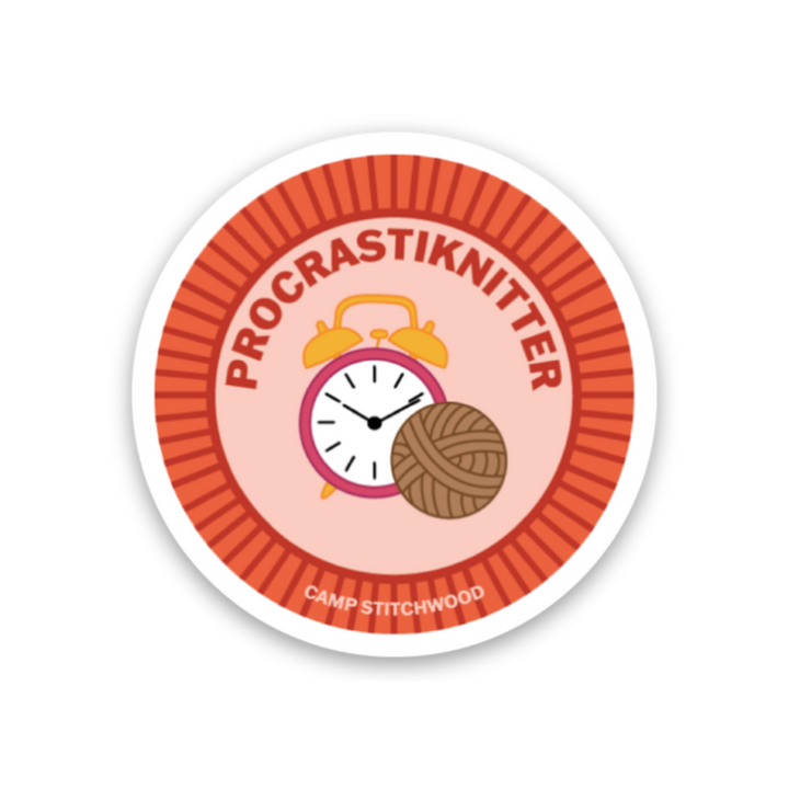 Procrastiknitter Badge Sticker