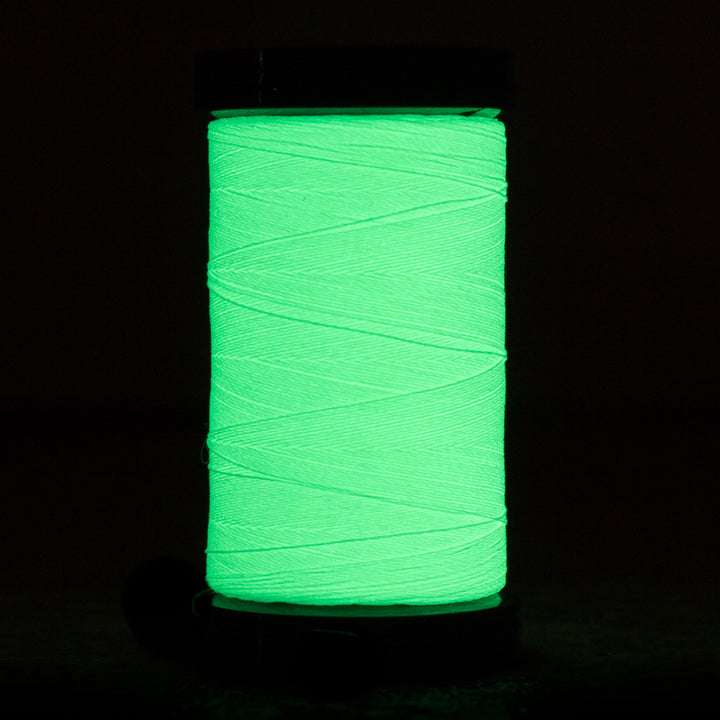 Wonderfil Ahrora 40wt glow in the dark polyester thread -  AR04 Green / hand & machine stitching thread