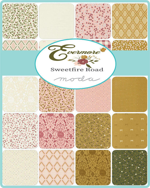 Lace Hand Stitched Stripes Evermore by Sweetfire Road for Moda / 43156 11 / Half yard continuous cut