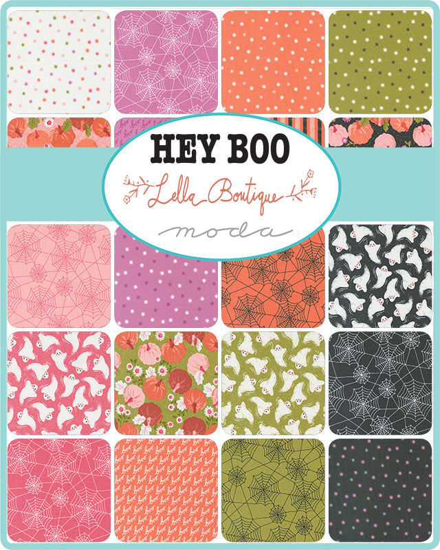 Hey Boo Spider Webs Midnight by Lella Boutique for Moda / 5213 16 / Half yard continuous cut