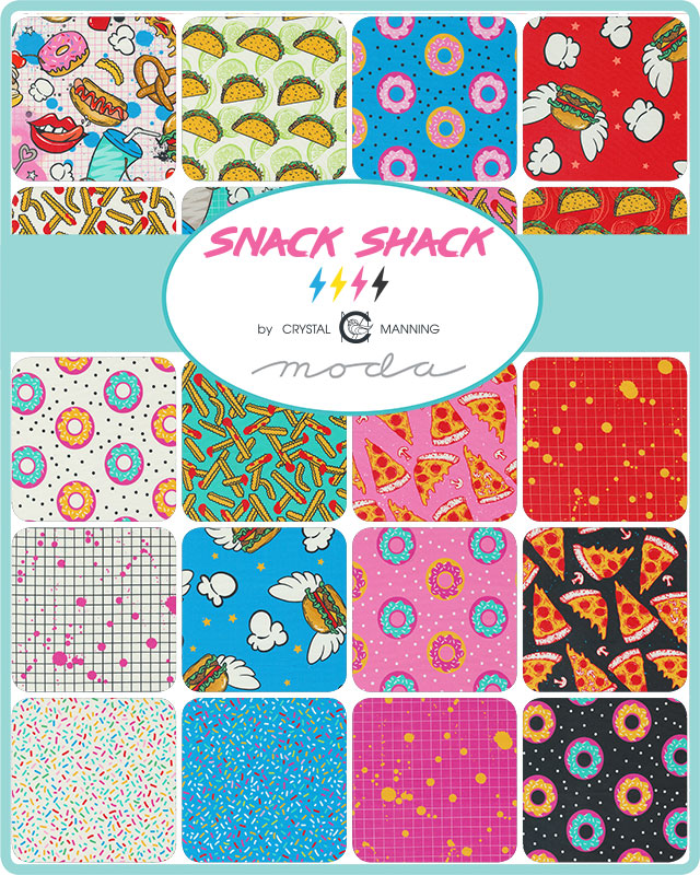 Snack Shack Berrylicious Donut Worry Be Happy by Crystal Manning for Moda / 11944 14 / Half yard continuous cut