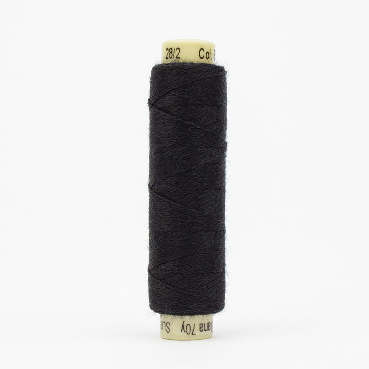 Wonderfil Ellana 12wt wool/acrylic -  EN30 Black / hand applique & stitching thread