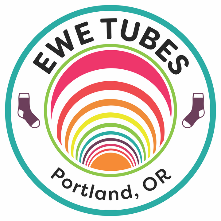 Ewe Tubes 60-stitch full skein tube in Knitted Wit Sock: New Galoshes