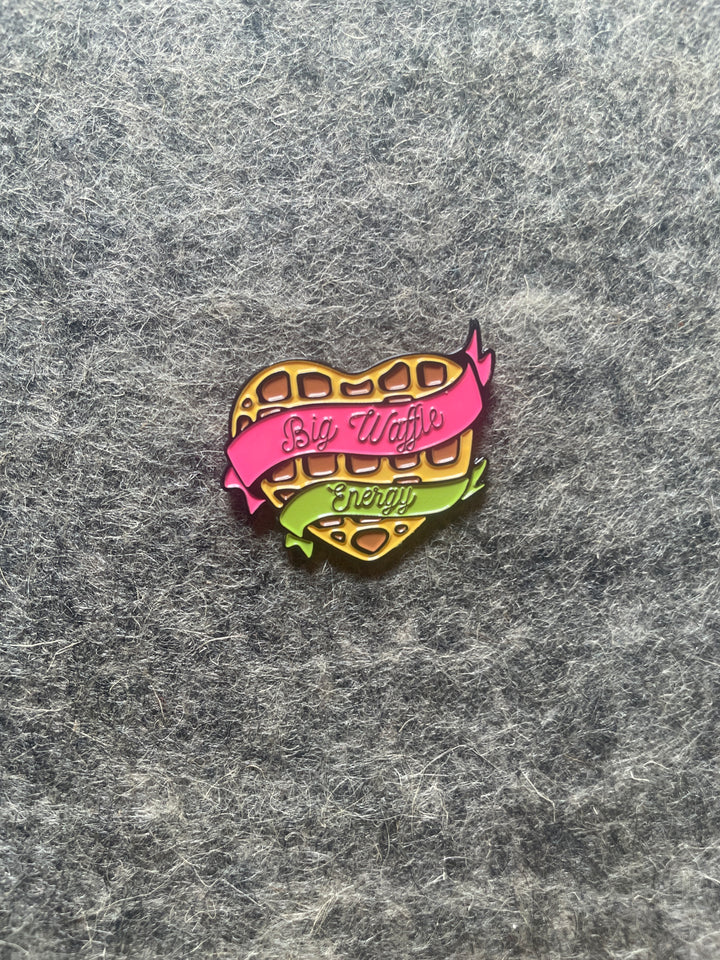 Big Waffle Energy enamel pin