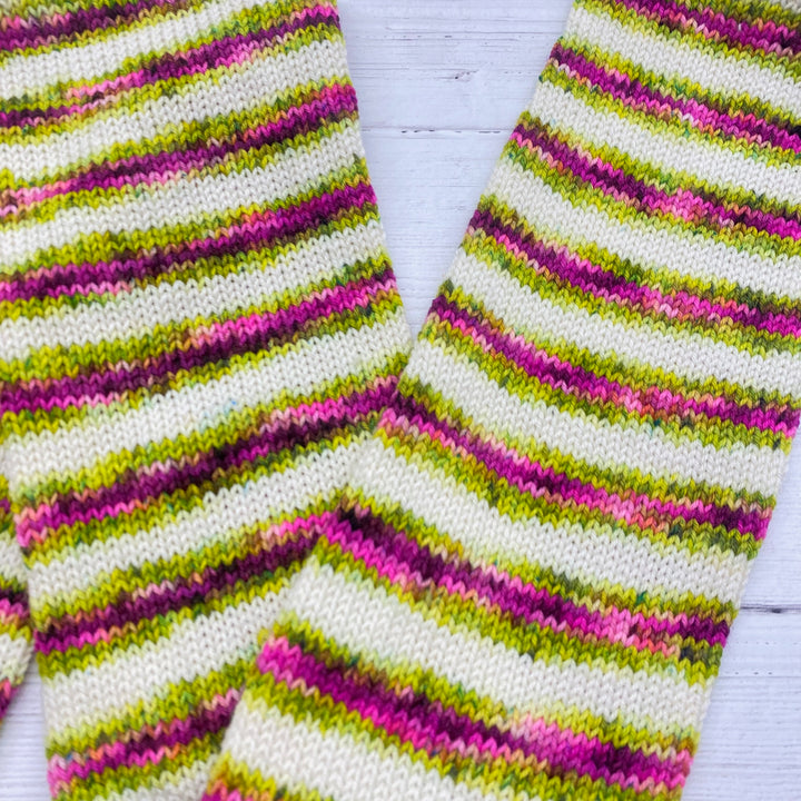 Ewe Tubes 60-stitch full skein tube in Knitted Wit Sock: White Mariposa