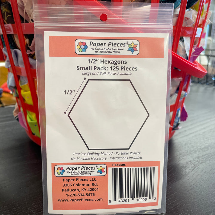 1/2" Hexagon small pack of 125 from Paper Pieces