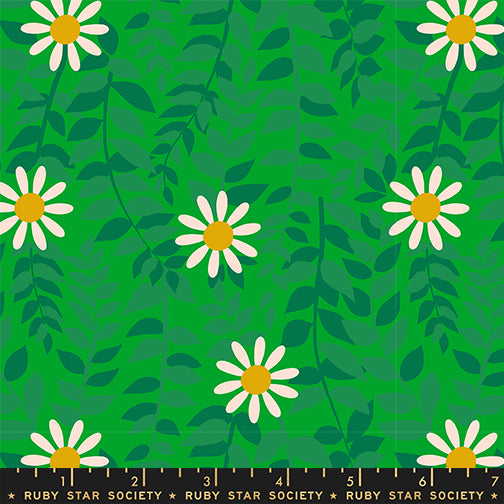 CLEARANCE Flowerland Verdant Daisy Vines Fabric Yardage by Melody Miller for Ruby Star Society / RS0075 12 / FULL yard continuous cut