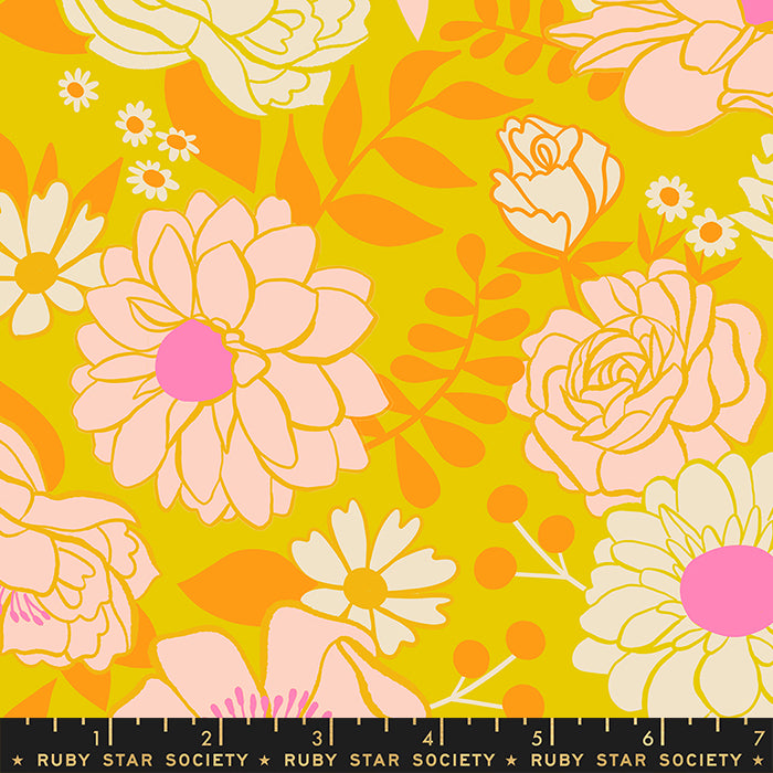 Rise and Shine Golden Hour Morning Bloom Fabric Yardage by Melody Miller for Ruby Star Society / RS0077 12 / Half yard continuous cut