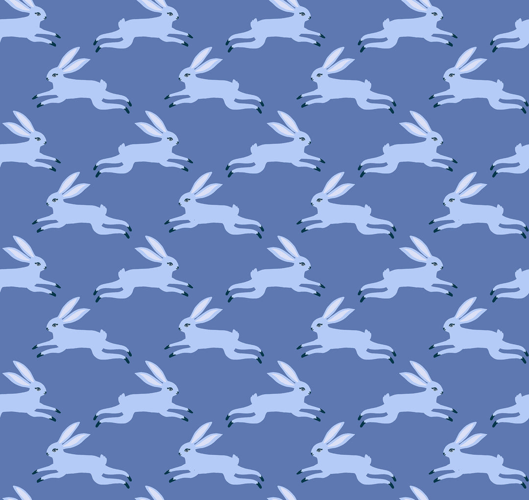 CLEARANCE Backyard Bunny Run Twilight Fabric by Sarah Watts for Ruby Star Society / RS2087 13 / FULL yard continuous cut