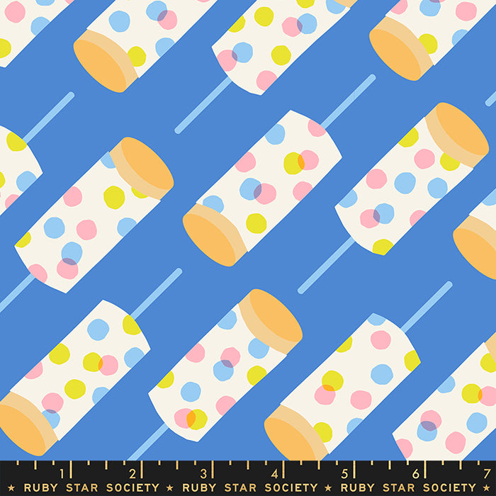 Sugar Cone Royal Blue Push Pops Fabric by Kimberly Kight for Ruby Star Society / RS3060 14 / Half yard continuous cut