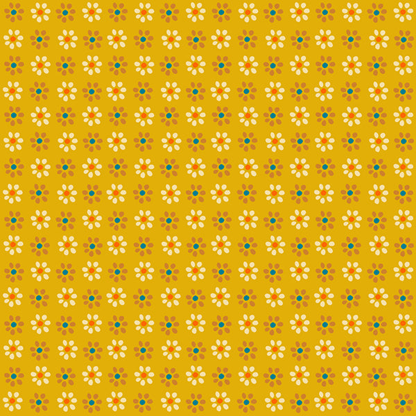 Sugar Maple Goldenrod Daisy Florals Fabric by Alexia Marcelle Abegg for Ruby Star Society / RS4094 13 / Half yard continuous cut