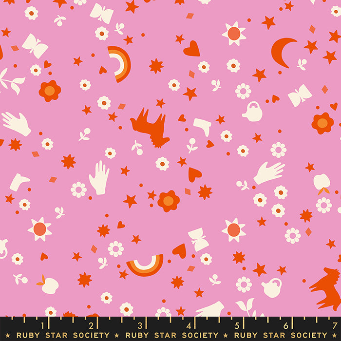 Meadow Star Daisy Dreamland Retro Horses Fabric by Alexia Marcelle Abegg for Ruby Star Society / RS4099 16 / Half yard continuous cut