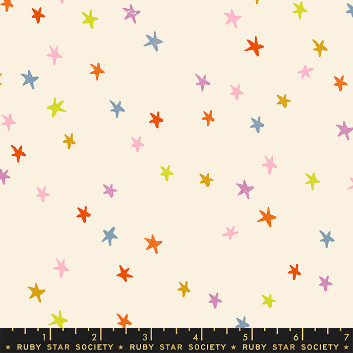 Starry Multi Star Fabric by Alexia Marcelle Abegg for Ruby Star Society / RS4109 34 / Half yard continuous cut