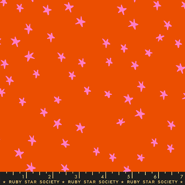 Starry Warm Red Star Fabric by Alexia Marcelle Abegg for Ruby Star Society / RS4109 53 / Half yard continuous cut