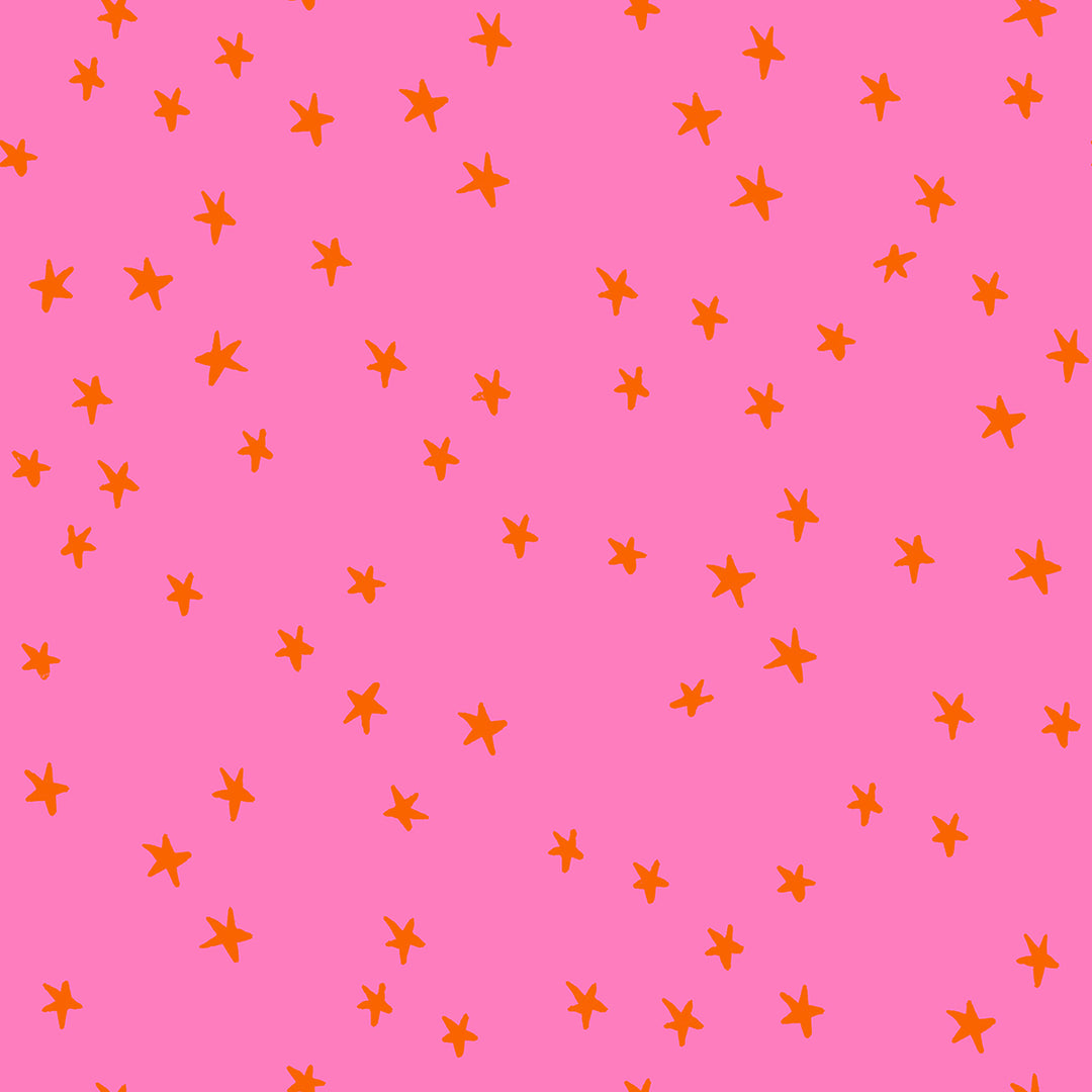 Starry Vivid Pink Star Fabric by Alexia Marcelle Abegg for Ruby Star Society / RS4109 41 / Half yard continuous cut