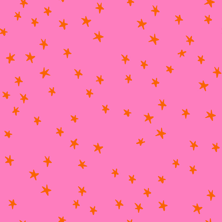 Starry Vivid Pink Star Fabric by Alexia Marcelle Abegg for Ruby Star Society / RS4109 41 / Half yard continuous cut