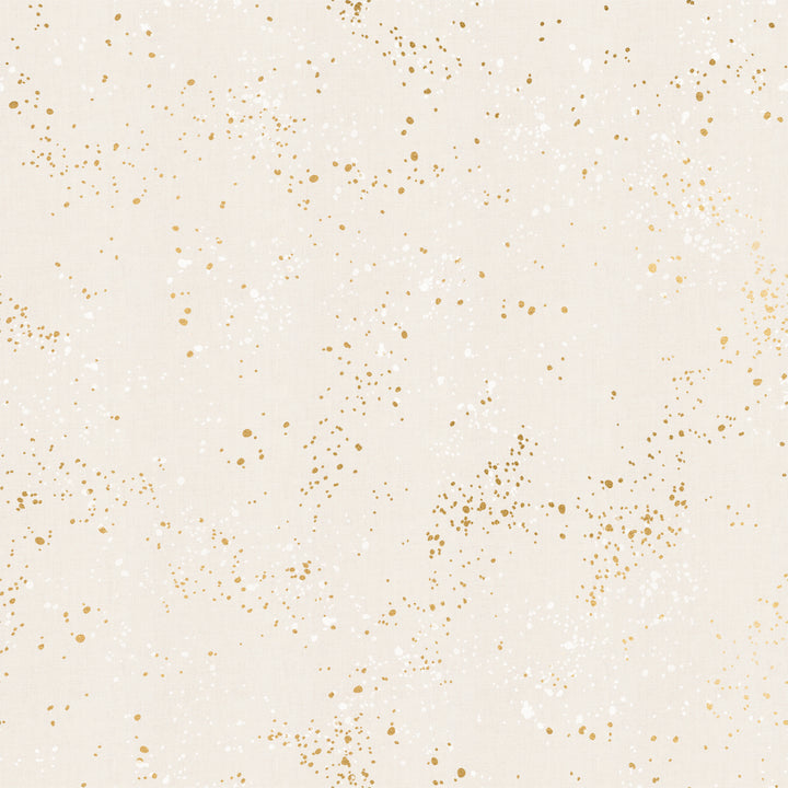 Speckled White Gold Metallic Fabric by Rashida Coleman Hale for Ruby Star Society / RS5027 14M / Half yard continuous cut