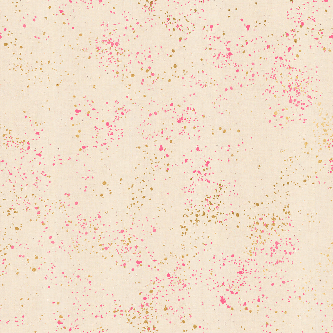 Speckled Neon Pink Metallic Fabric by Rashida Coleman Hale for Ruby Star Society / RS5027 16M / Half yard continuous cut