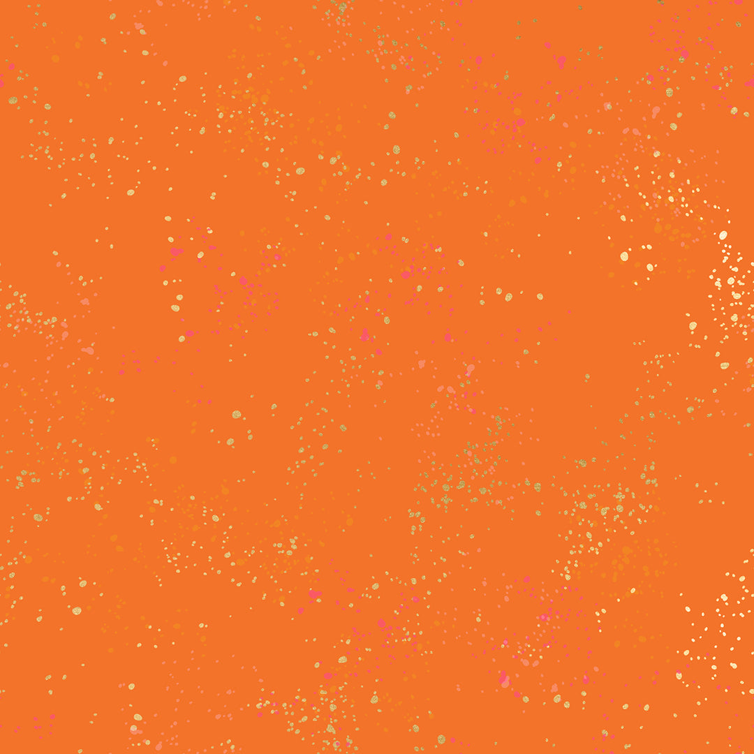 Speckled Burnt Orange Metallic Fabric by Rashida Coleman Hale for Ruby Star Society / RS5027 98M / Half yard continuous cut