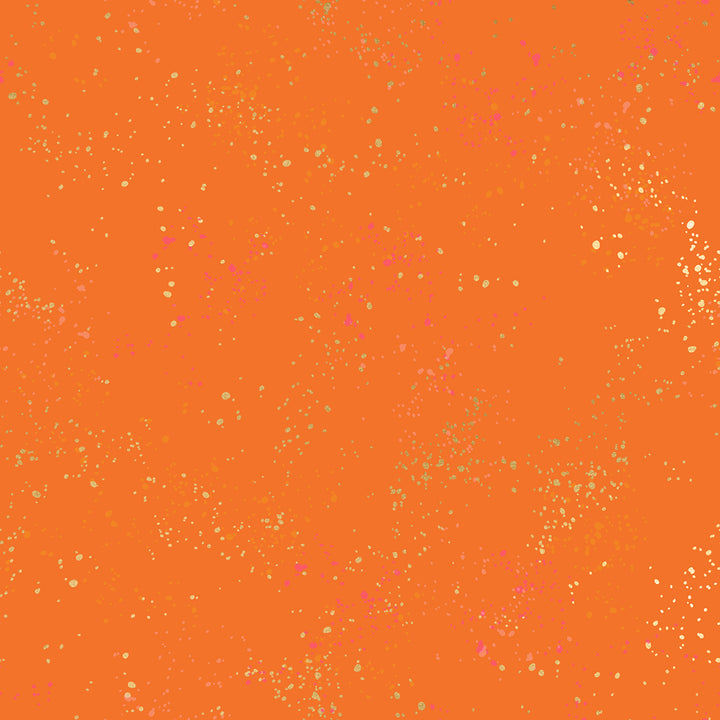 Speckled Burnt Orange Metallic Fabric by Rashida Coleman Hale for Ruby Star Society / RS5027 98M / Half yard continuous cut