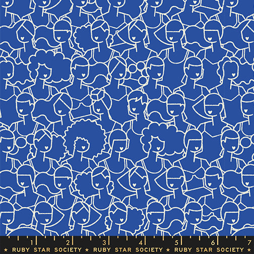 Water Blue Ribbon Swim Parade Fabric Collaborative Collection for Ruby Star Society / RS5130 14 / Half yard continuous cut