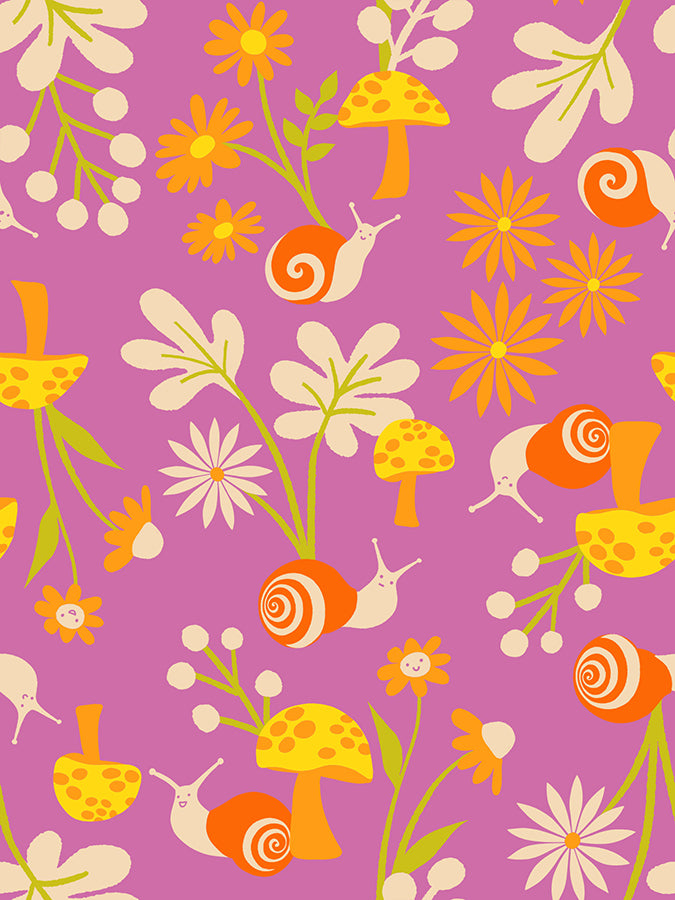 Animal Animal Heliotrope Snail Garden Fabric Collaborative Collection for Ruby Star Society / RS5163 15 / Half yard continuous cut