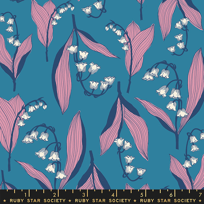 Verbena Chambray Lily Valley Fabric by Jen Hewett for Ruby Star Society / RS6032 13 / Half yard continuous cut