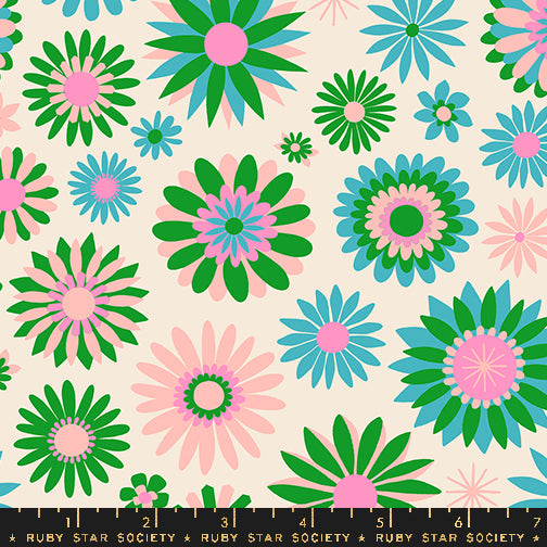 Carousel Natural Kaleidoscope Fabric by Melody Miller for Ruby Star Society / RS0097 11 / Half yard continuous cut