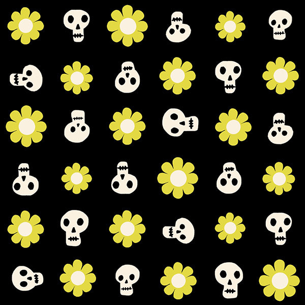 Good Spirits Glow in the Dark Black Loves Me Not Halloween Fabric Collaborative Collection for Ruby Star Society / RS5141 14G / Half yard continuous cut